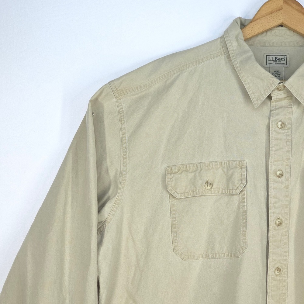 LL Bean Sunwashed Canvas Shirt Mens XXL Tall Outdoors 0FCW8 Chore‎ Barn Workwear - Picture 11 of 16